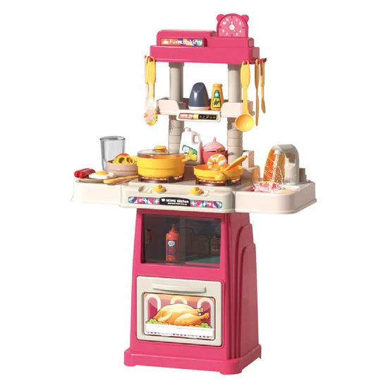 Wholesale Play Pretend Kitchen Cooking Pink Plastic Kitchen Toys Gift Set for Kids