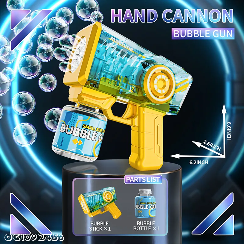 90ml Bubble Water Summer Outdoor Products Interactive Games Plastic Bubble Gun with Light Music