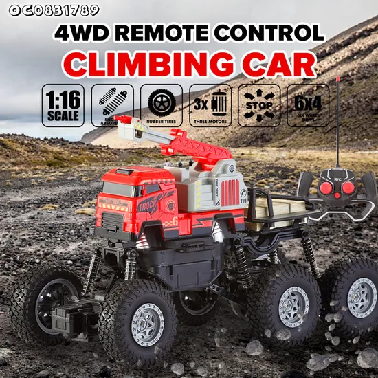 6 Wheels Remote Control Cars and Wholesale Small City Rescue Red Fire Engine Truck 1: 16 Toy