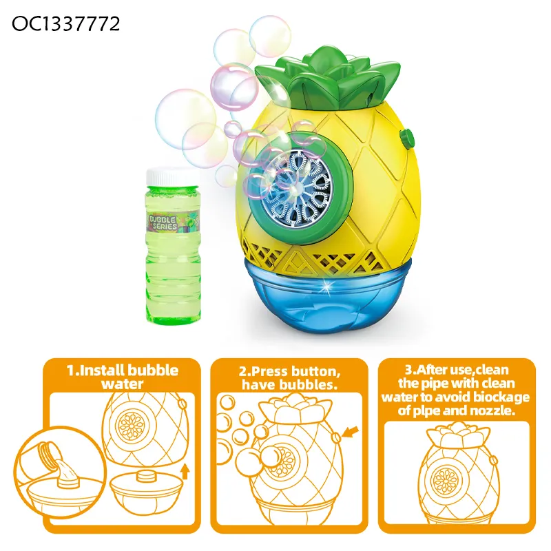 New Hot Summer Children Outdoor Garden Toy Suggest Me Some Item Electric Plastic Bubbles Makes Machine with Bubble Water