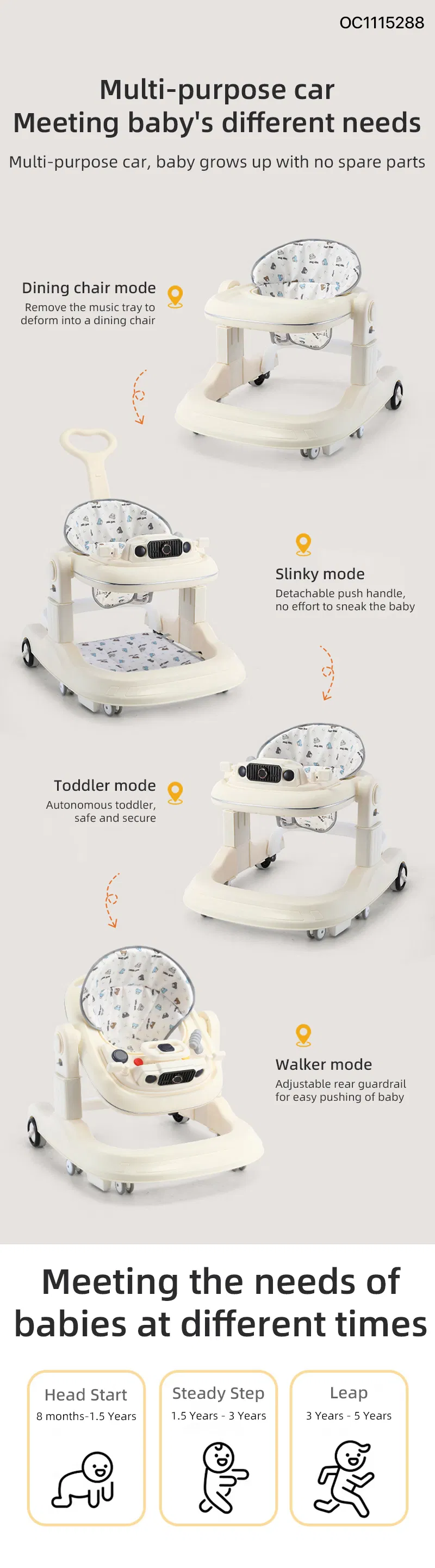 Wholesale Sit to Stand Learning Walking New Model Multifunctional Educational Baby Walker with Wheels