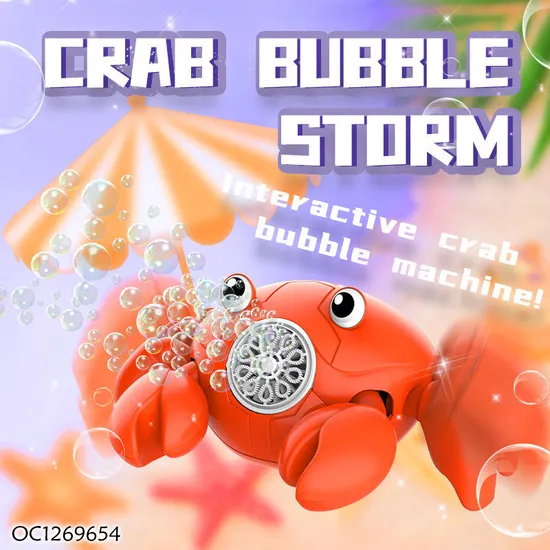 Wholesale Baby Indoor Outdoor Game Red Musical Electronic Crawling Crab Children Bubble Making Machine Toy