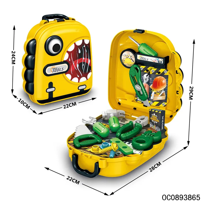 Wholesale Kids Pretend Play Repair Toy Mechanic Tool Box Set Toy for Kids with Backpack