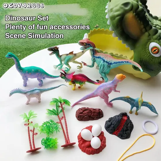 Plastic Dinosaur Storage Box Small Jurassic PVC Animal Toys Packaged Animal Simulation Dinosaur Model Series Toy for Boys