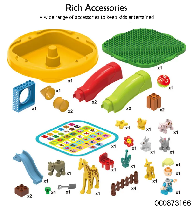 Wholesale Montessori Educational Popular DIY Baby Building Block Toys with Animals