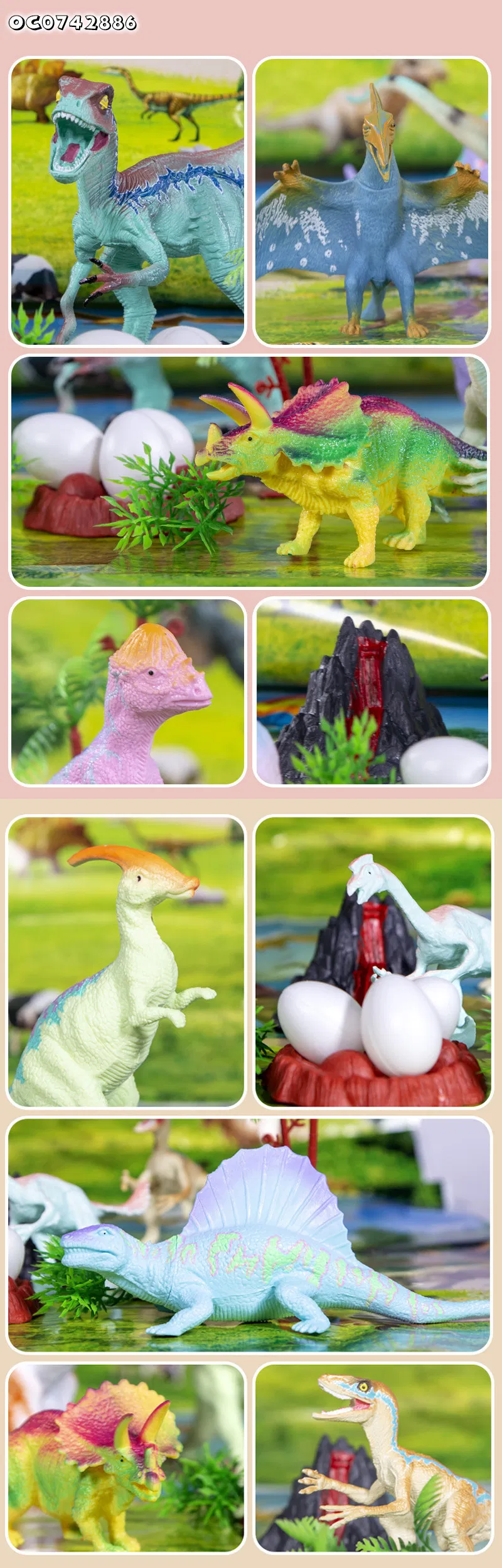 Plastic Dinosaur Storage Box Small Jurassic PVC Animal Toys Packaged Animal Simulation Dinosaur Model Series Toy for Boys