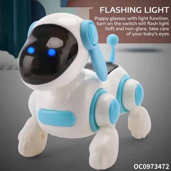 Popular Plastic Battery Operated Animals Walking Electronic Robot Dog Model Light Music Toys Dog for Kids