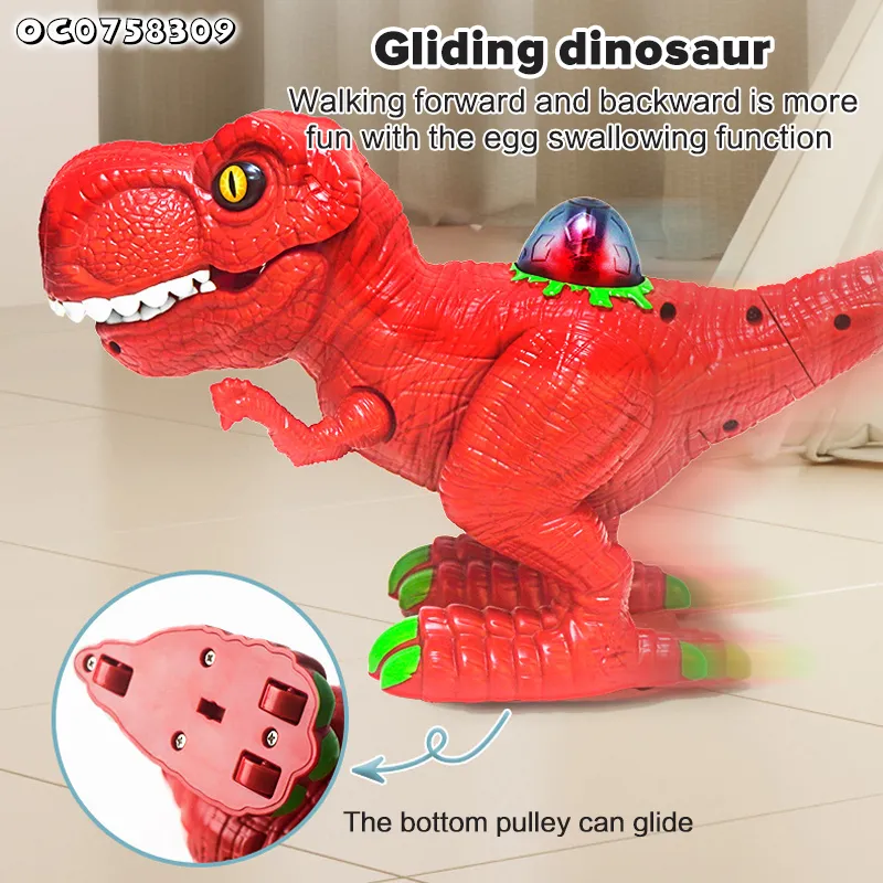 Wholesale Cute Plastic Dinosaur Egg Decoration Small Simulation Dinosaur Electric Walking Dinosaur Toys Light up Game with Sound