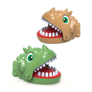 6 Pieces Soft Rubber Teeth Dinosaur Finger Bite Toys Best and New Interactive Fun Game Toy for Kids Birthday Party