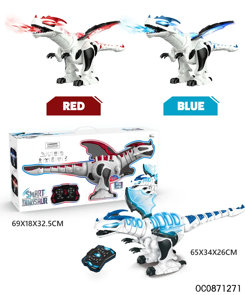 Wholesale Remote Control Walking LED RC Dinosaur Robot Battle Toy with Mist Spray