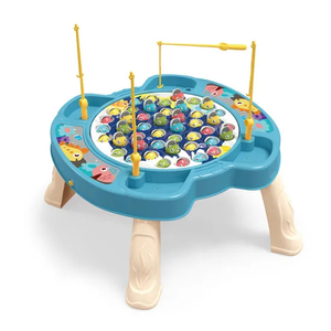 Wholesale Montessori Fishing 45PCS Plastic Moving Fish Game Table Toy for Kids with Music