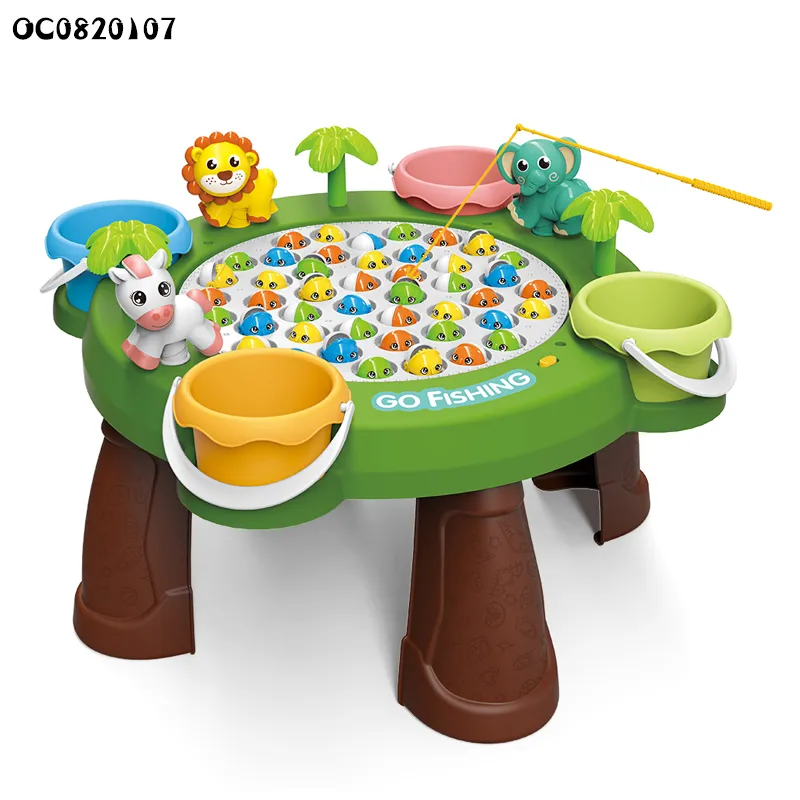 Wholesale Montessori Educational 4 Player Fish Table Game Board Electric Fishing Machine