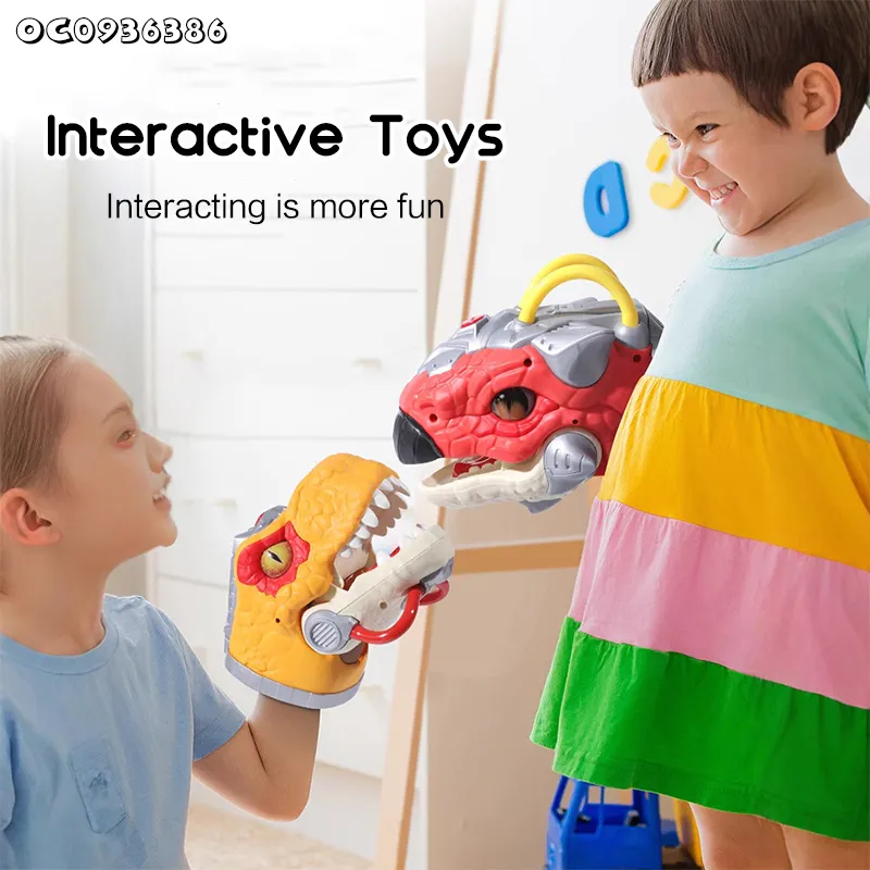 Interactive Games Battery Operated Toy Dinosaur Tyrannosaurus Rex Toy Moving Mouth Hand Puppets Simulation Dinosaurs Toy with Sound