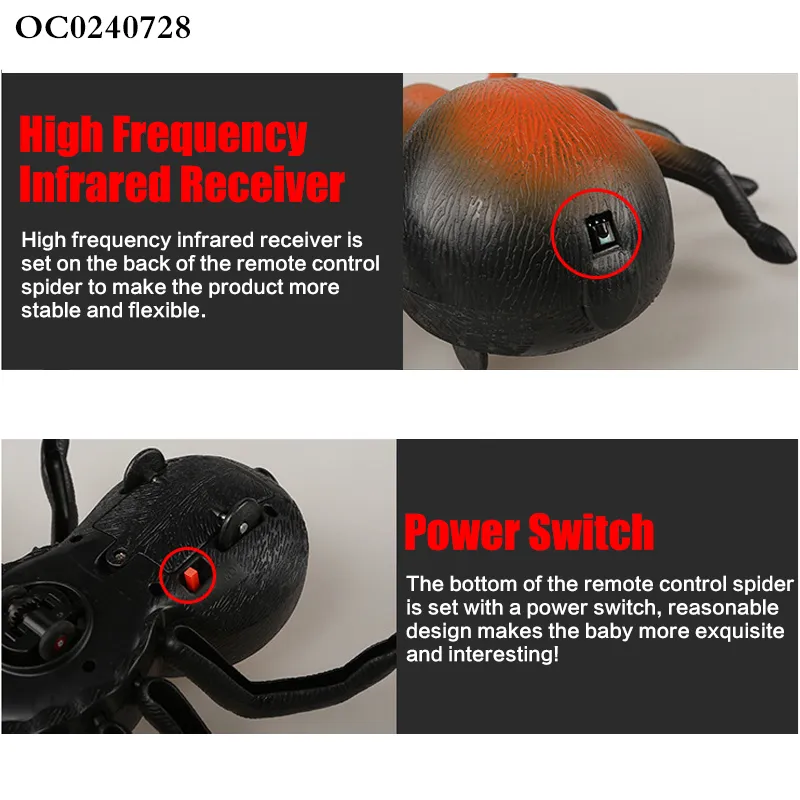 Wholesale Remote Control Spider Plastic Walking Insect RC Spider Animal Simulation Toys for Kids