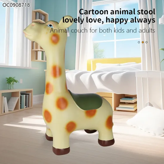 Wholesale Plastic Baby Kids Popular Animal Cartoon 3D Giraffe Sofa Seat Chair Toy