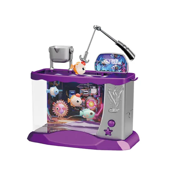 Wholesale Plastic Montessori Colorful Light Fish Tank Electronic Fishing Game Machine Toy Game for Kids