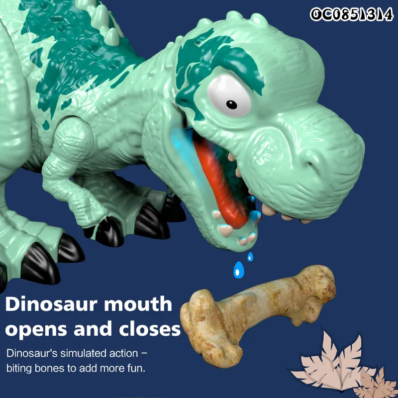 China Wholesale Promotional Bite Bone Battery Operated B O Roaring Plastic Toy Dinosaur Toy with Light Sound and Gift for Sale