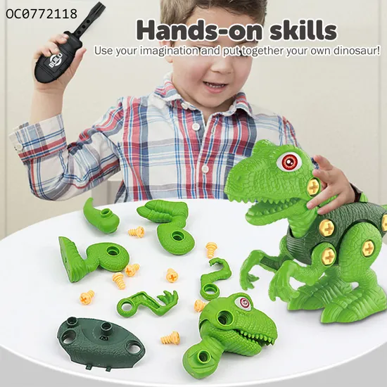 Building Block Plastic DIY Assemble Dinosaur Puzzle Model Toys for Kids