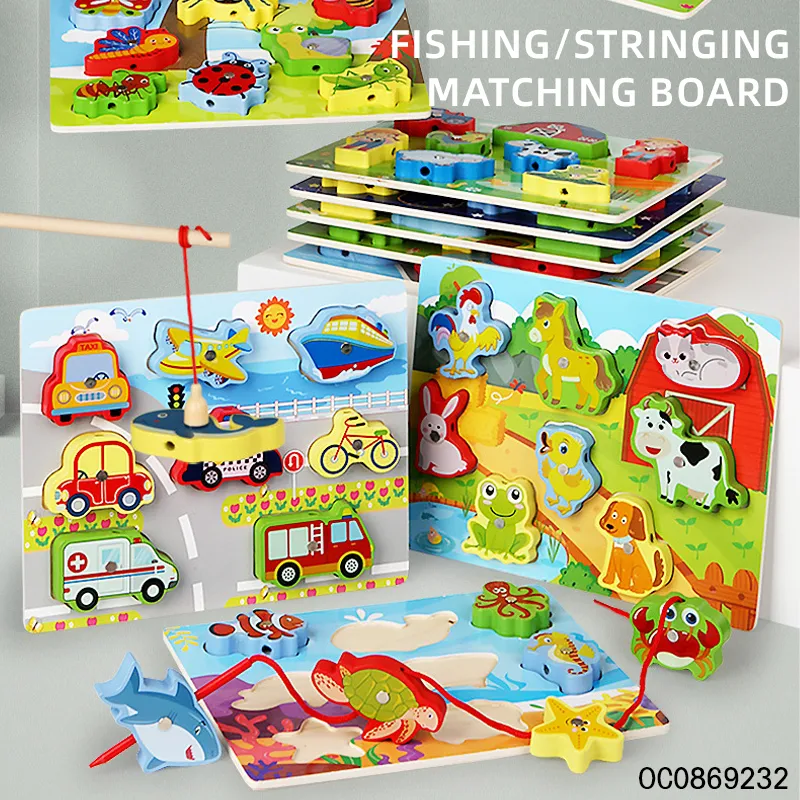 Wholesale Montessori Wooden Magnetic Fishing Game Gifts Kid's Early Learning Toys