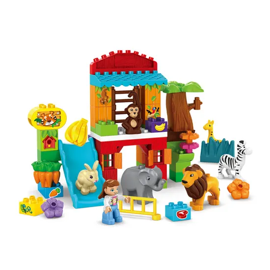 Wholesale Educational Montessori Popular DIY 61PCS Plastic Building Block Toy