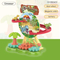 Wholesale Educational Montessori Plastic Dinosaur Race Track Cars Building Blocks Toy for Kids