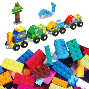 Wholesale Montessori Educational Cartoon Train Mini Bricks Building Blocks Toy
