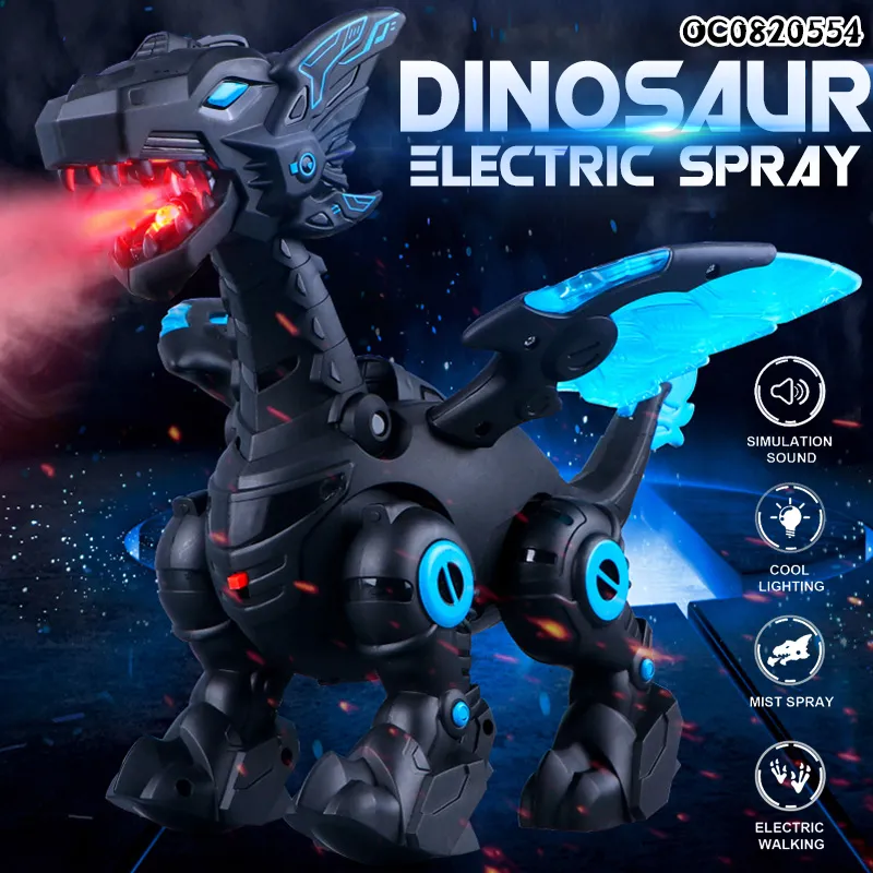 Wholesale Plastic Electronic Walking Dinosaur Toys with Water Mist Spray