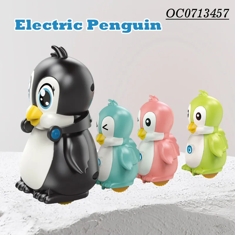 2022 3D Animal Plastic Walking Penguin Music Toys for Kids