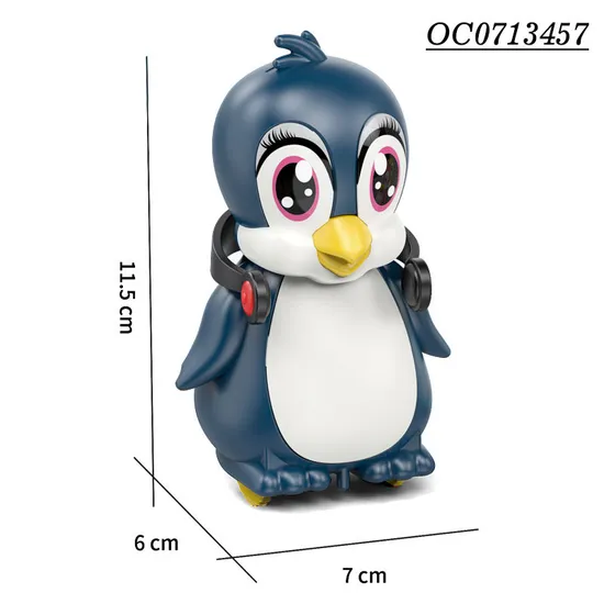 2022 3D Animal Plastic Walking Penguin Music Toys for Kids