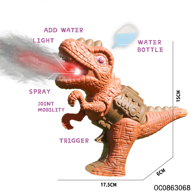 Battery Operated Mist Spray Dinosaur Toy Gun Toy for Boys with Light Sound