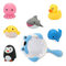 Wholesale Summer Montessori Rubber Cartoon Sea Animal Figure Custom Bath Fishing Water Gift Bath Toy for Kids