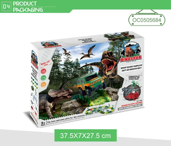 Plastic Dinosaur World Road Toy Car Race Tracks Assembly Toys Color Flexible Toys for Kids