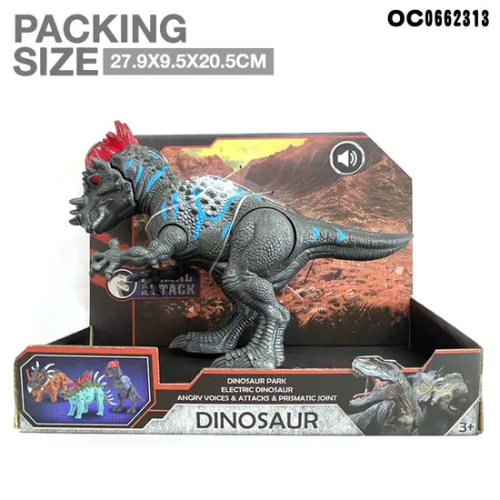 Collectable Simulation Realistic PVC Classic Model Jurassic Light up Walking Dinosaur Electric Toys for Children with Sound