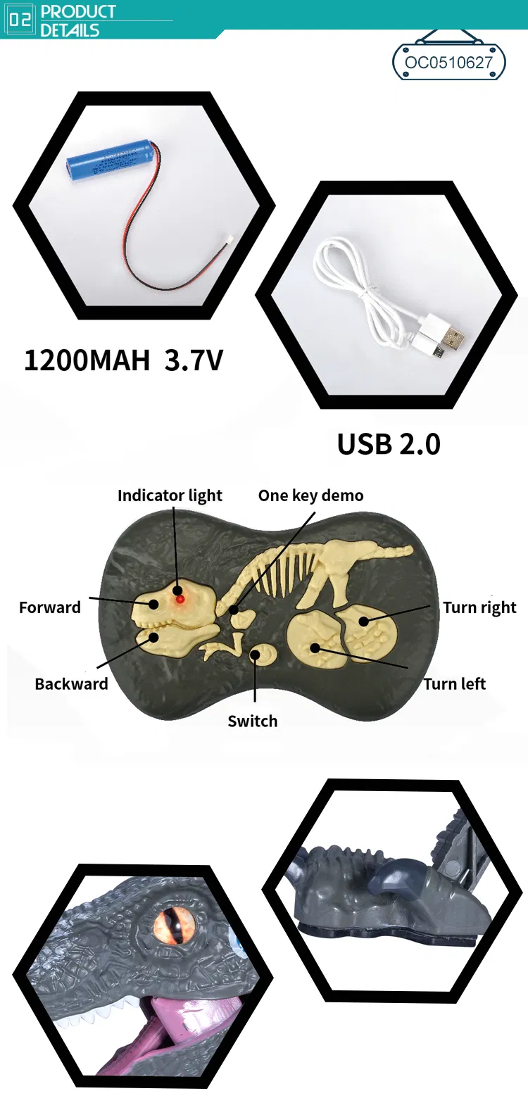Electronic Walking Jurassic Dinosaur Toy Remote Control Animals Toy for Kids Wholesale