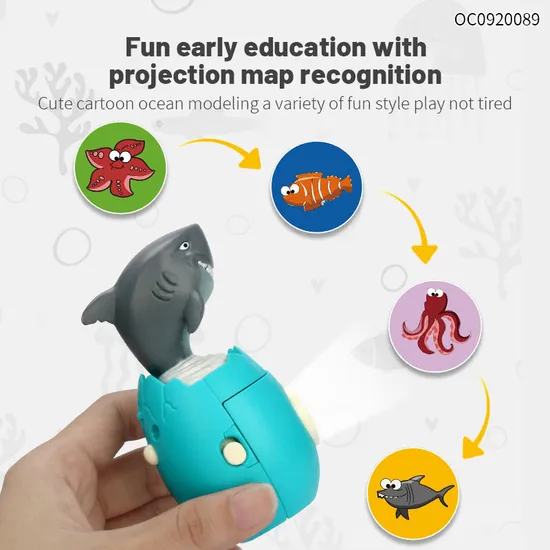 Wholesale Montessori Educational Animals Mini Projection Flashlight Light Children Toy Sets for Kids