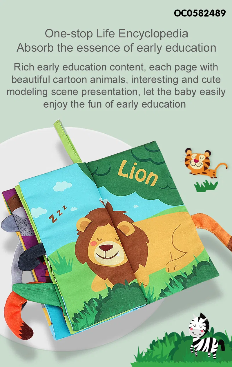 Wholesale Montessori Baby Educational Animal Cloth Book Montessori Popular Toys