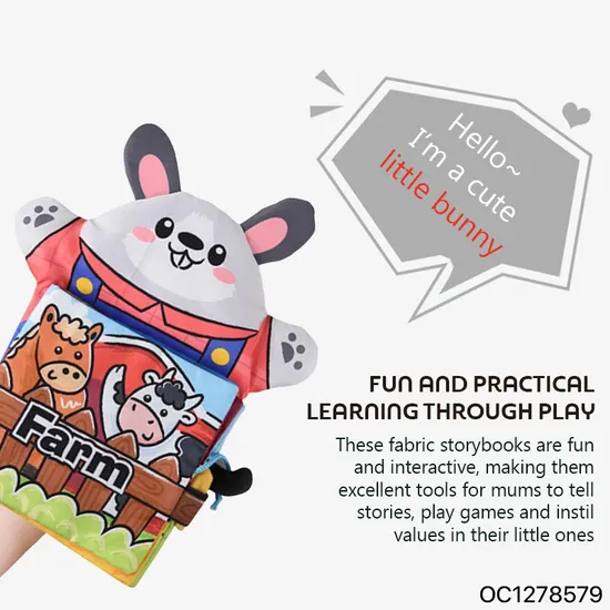 Wholesale Montessori Educational Sensory Animal Cloth Fabric Books Toy for Kids with Sound