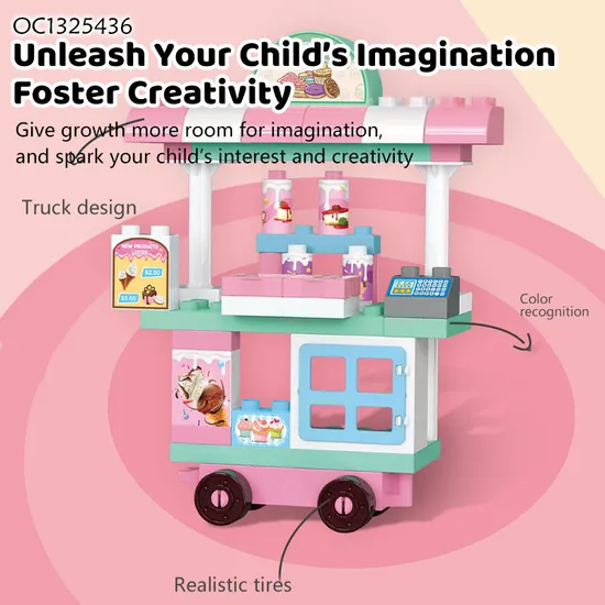 Wholesale Ice Cream Educational Learning Building Block Baby Brick Popular DIY Toys