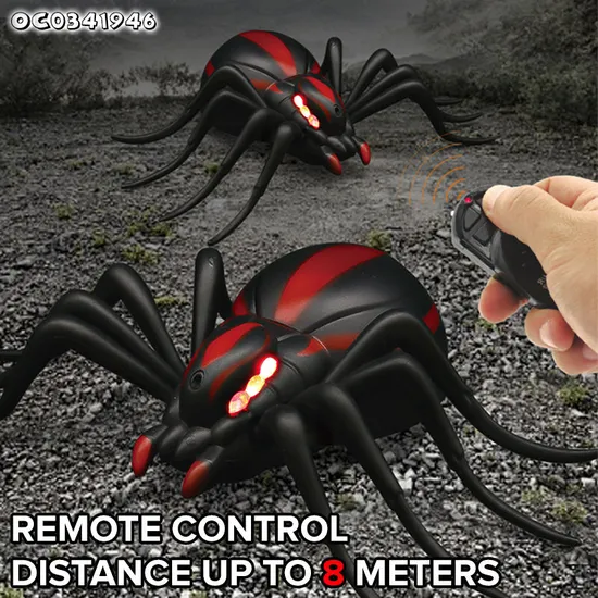 Wholesale Funny 360 Degree Rotating Plastic Realistic Simulation Infrared Remote Control Crawling Spider Toy for Kid