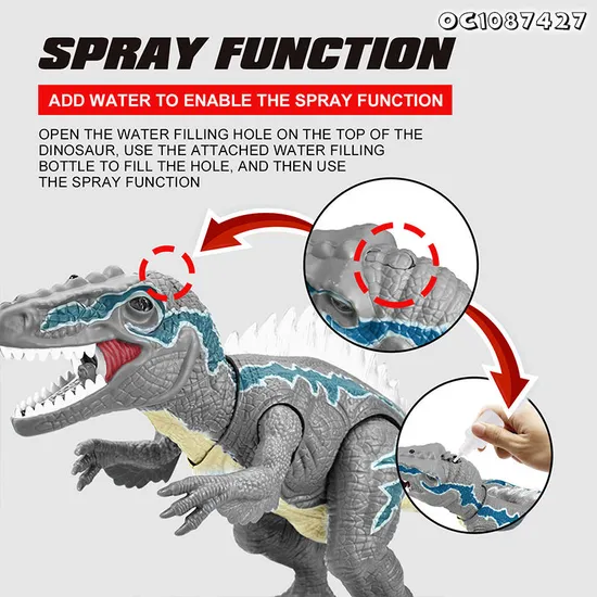 Spray Mist RC Robot Dinosaur New Remote Control Simulation Dinosaur Toy Model Moving and Walk Toy with Light and Sound for Wholesale