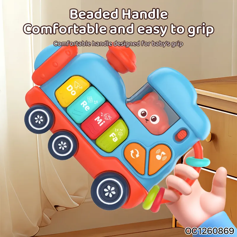 Wholesale Plastic Montessori Funny Cartoon Keyboard Sensory Musical Piano Light up Baby Toy