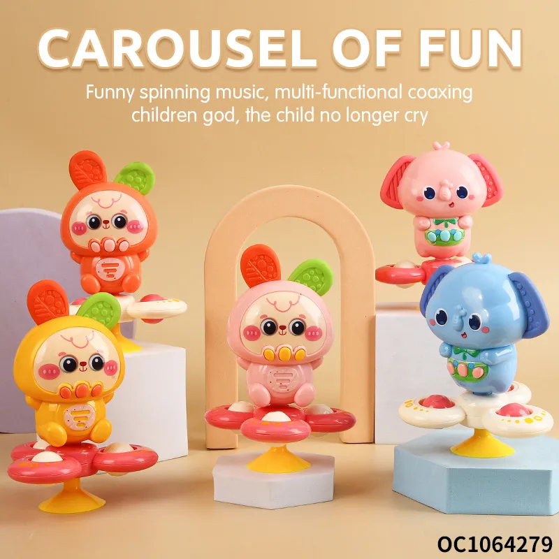 Wholesale Silicone New Born Ring Baby Teether Rabbit Educational Toys with Music