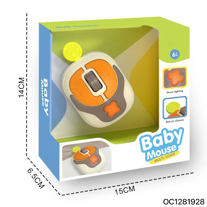 Toddler Toys Early Educational Simulation Mouse Electronic Baby Rattle Plastic Toy 6 to 12 Months with Light and Music Wholesale