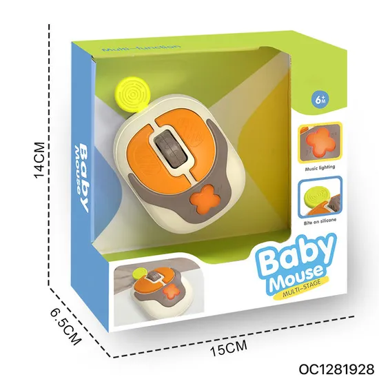 Toddler Toys Early Educational Simulation Mouse Electronic Baby Rattle Plastic Toy 6 to 12 Months with Light and Music Wholesale