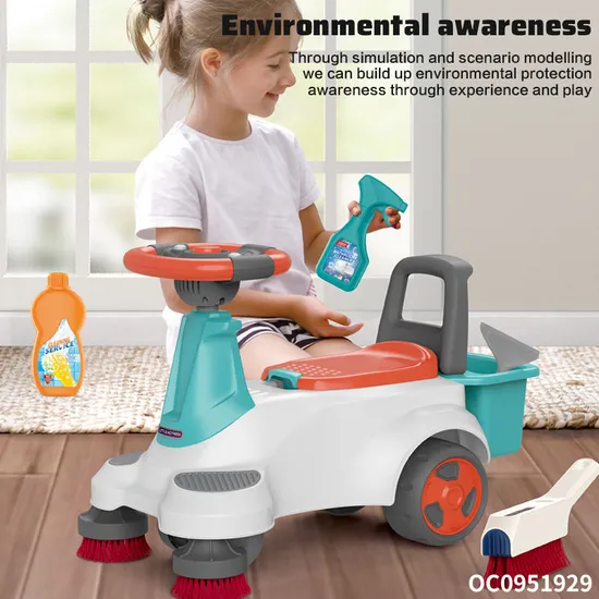 Girls Pretend Play & Preschool Gaming Cleaning Tool Toy for Kids Swing Car Ride