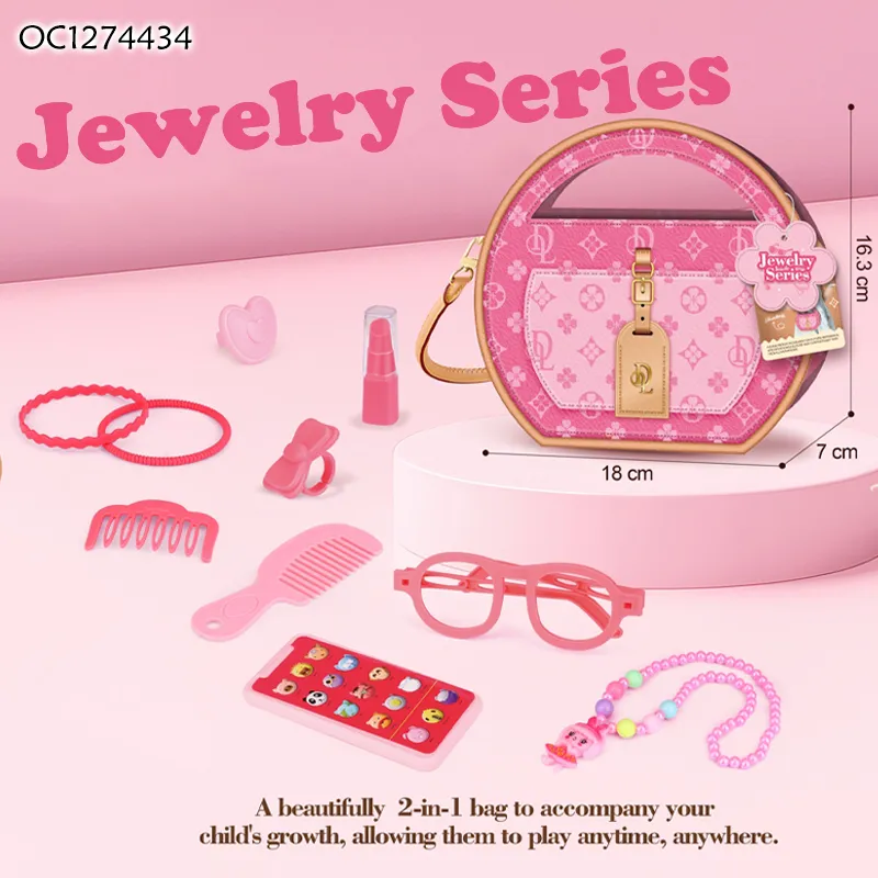 Wholesale Role Play Portable Cosmetic Makeup Children Beauty Girls Cute Backpack Make up Educational Toy