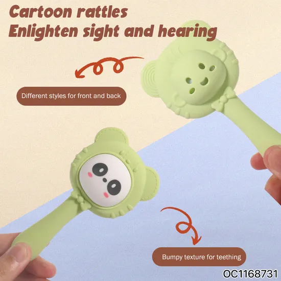 Wholesale Montessori Lovely Sensory Teether Rattle Set Baby Food Silicone Teether Toy