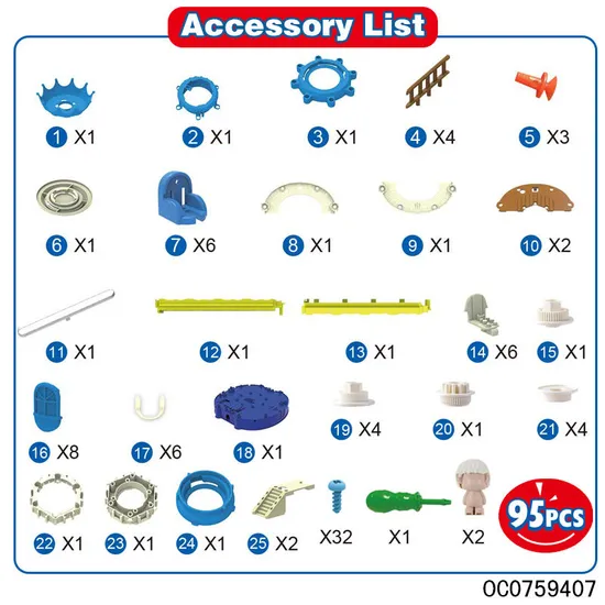95PCS Wholesale Educational Plastic Montessori DIY Building Toys for Kids with Lights Music
