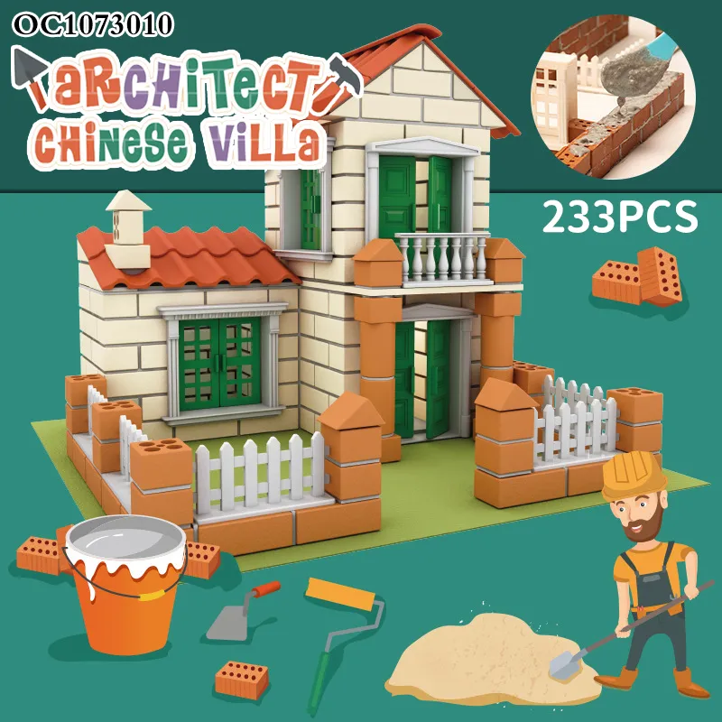 Wholesale Educational Montessori 3D Creative House and Educational Plastic Building Blocks Kids Learning Toy for Children