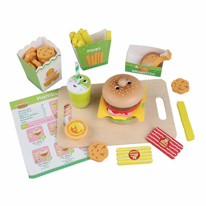Wholesale Funny Role Play Big Pretend Plastic Play House Preschool Children Wooden Fast Food Kitchen Cooking Toys Set